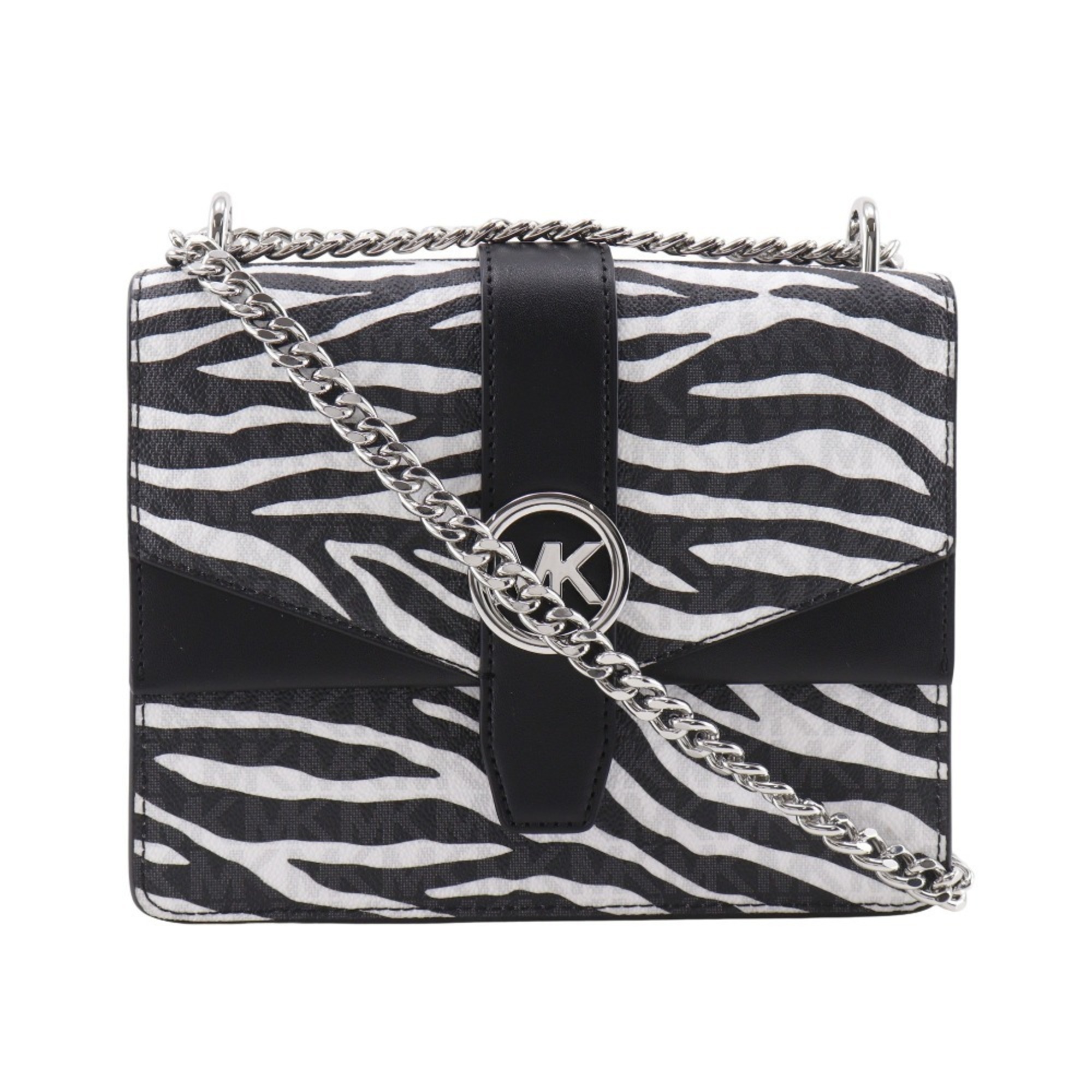 Michael Kors Greenwich Shoulder Bag, Chain Animal Print Zebra, 35s5sgrc1v, Pv...